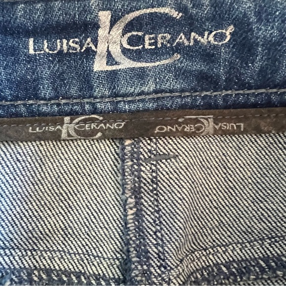 Luisa Cerano cropped wide leg high waist denim jeans size 10 excellent condition - Picture 12 of 14